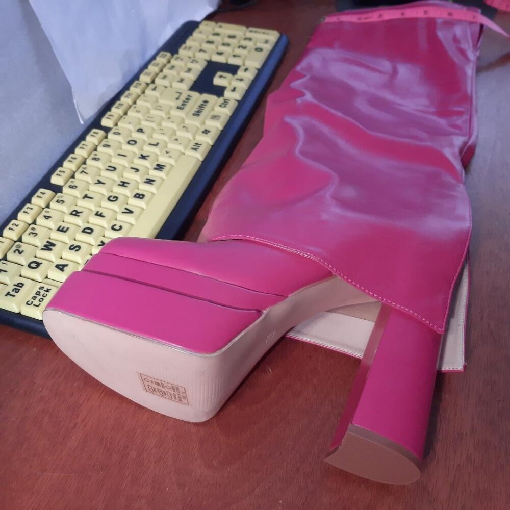 Azalea Wang Invisible Boot In Fuchsia Pink Sz7.5 … - image 3